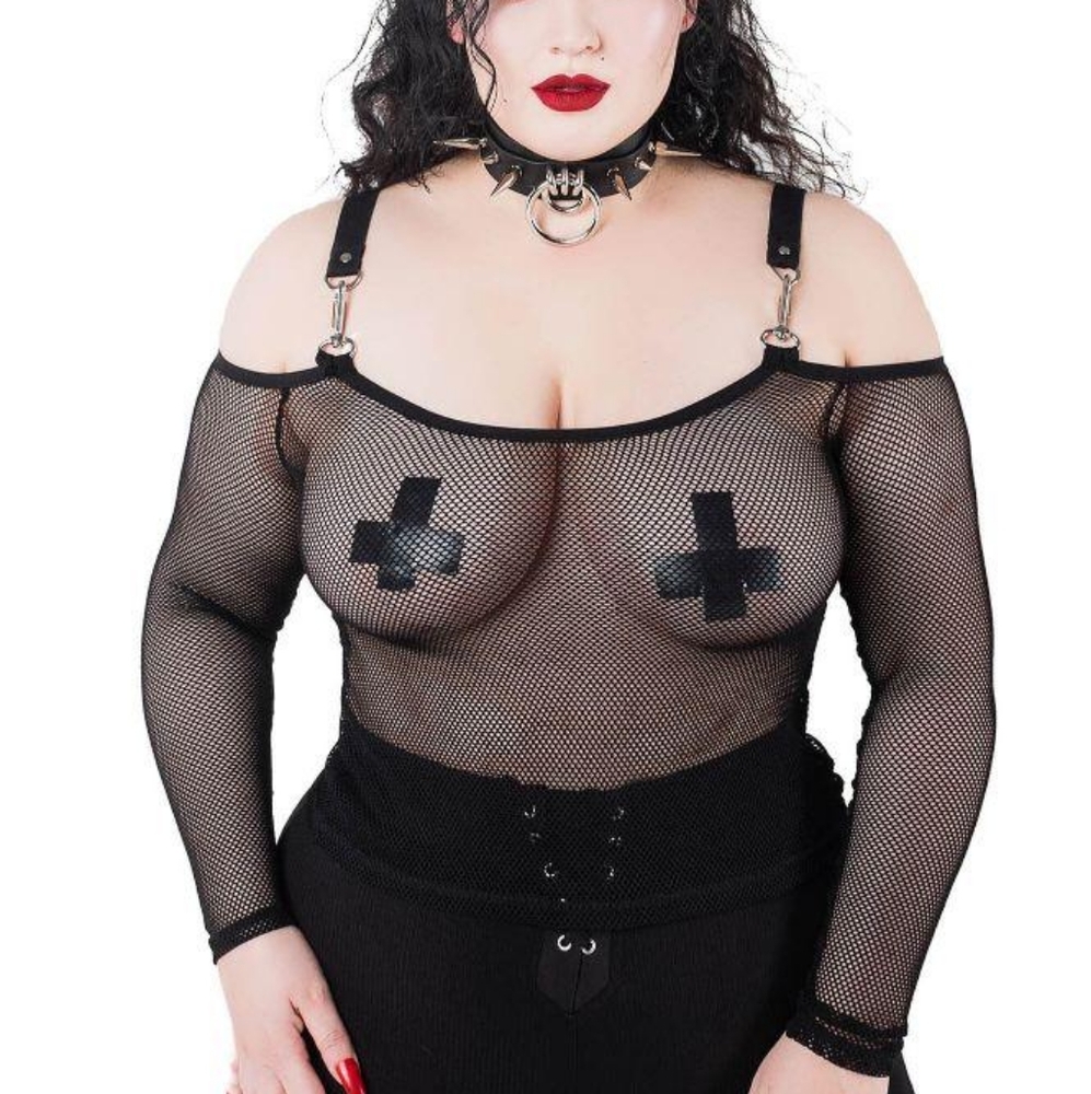 EUC Killstar Catitide Fishnet top